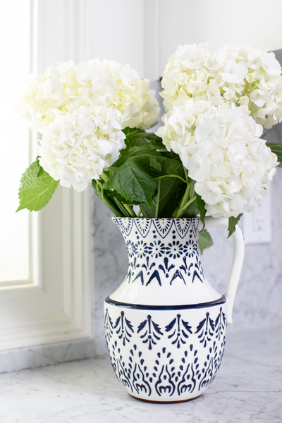 Blue Painted Pitcher