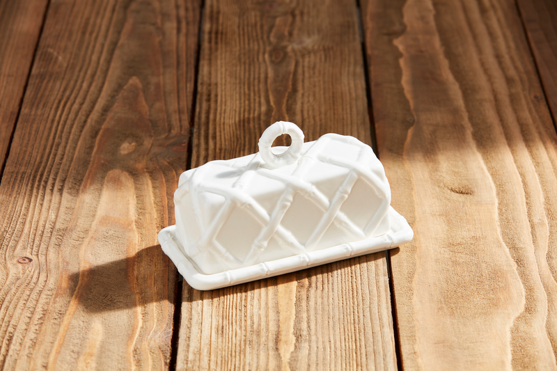 Ceramic Bamboo Butter Dish