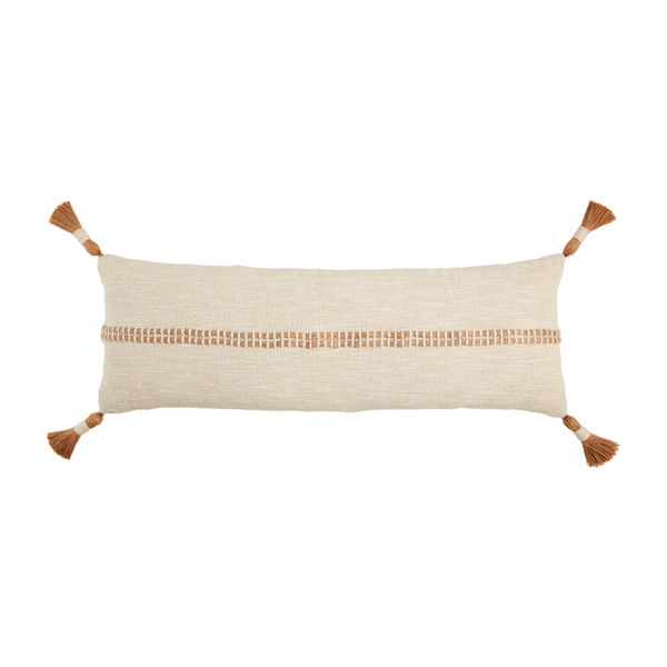Long Woven Jute Tassel Pillow