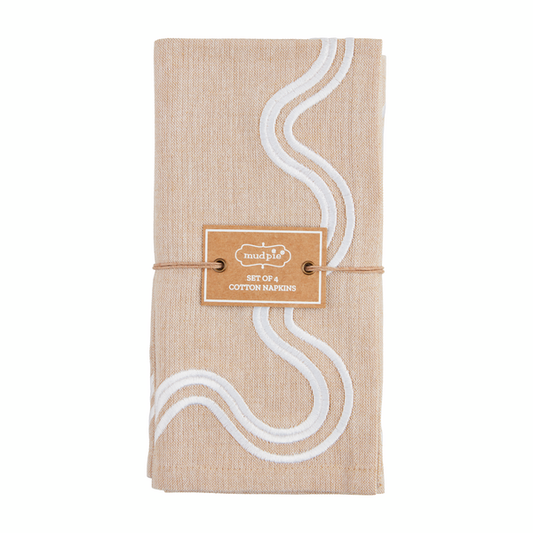 White Squiggly Napkin Set