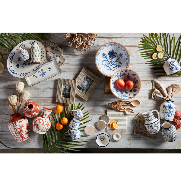 Blue Painted Pitcher