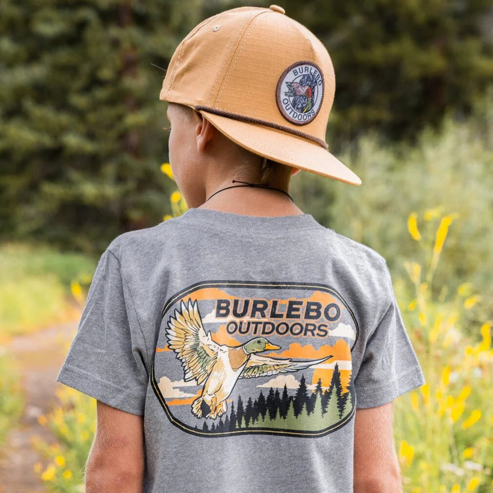 Youth Tee Old School Duck Hunt - Heather Navy